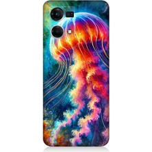 Oppo Reno 7 Uyumlu Renkli Denizanası Derinlikte  Desenli Silikon Kılıf