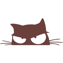 Kedi Sticker 17X17 cm Kahverengi