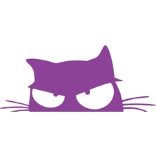 Kedi Sticker 17X17 cm Mor