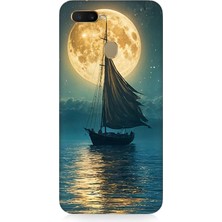 Oppo Reno Ax7 Uyumlu Dolunayla Sessiz Gidiş  Desenli Silikon Kılıf