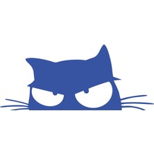 Kedi Sticker 17X17 cm Mavi