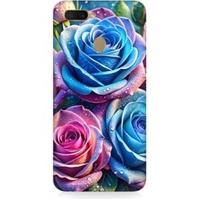 Oppo Reno Ax7 Uyumlu Gökkuşağı Renkli Güller  Desenli Silikon Kılıf