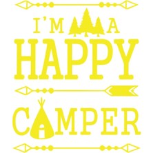 Happy Camper Sticker 17X17 cm Sarı