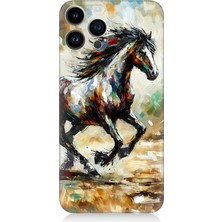 Apple iPhone 14 Pro Max Uyumlu Sıçrayan Güçlü Vahşi At  Desenli Silikon Kılıf