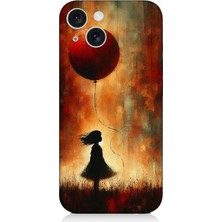 Apple iPhone 15 Plus Uyumlu Balonlu Küçük Kız  Desenli Silikon Kılıf