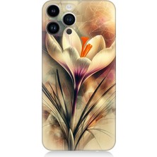 Apple iPhone 13 Pro Max Uyumlu Soyut Çiçek Fırça Darbesi  Desenli Silikon Kılıf