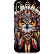 Apple iPhone Xs Uyumlu Kabile Baykuşunun Bilgeliği  Desenli Silikon Kılıf