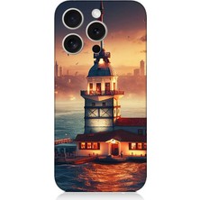 Apple iPhone 15 Pro Uyumlu Kız Kulesi Işıkları  Desenli Silikon Kılıf