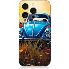 Apple iPhone 16 Pro Uyumlu Mavilikte Vosvos Nostaljisi  Desenli Silikon Kılıf