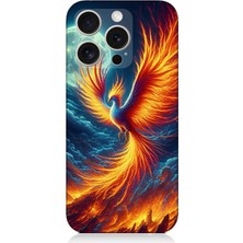Apple iPhone 16 Pro Uyumlu Ateşle Dans Eden Anka  Desenli Silikon Kılıf