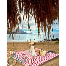 Mediterian Renkli çocuk plaj seti, kum tutmayan örtü ve minder, 13+ yaş için uygun