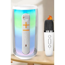 Newface Pluse 6 Mikrofonlu Rgb Kablosuz Hoparlör - Beyaz Drstr