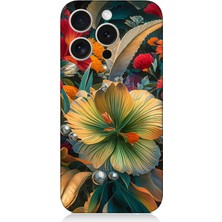 Apple iPhone 15 Pro Max Uyumlu Çiçekler Arasında Yaşam  Desenli Silikon Kılıf
