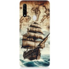 Oppo A31 Uyumlu Haritada Yelkenli Macera  Desenli Silikon Kılıf