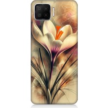 Oppo A73 Uyumlu Soyut Çiçek Fırça Darbesi  Desenli Silikon Kılıf