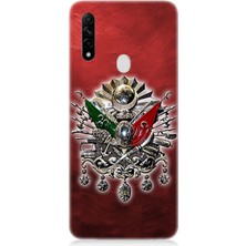 Oppo A31 Uyumlu Osmanlı Armalı Kırmızı Arka  Desenli Silikon Kılıf
