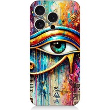 Apple iPhone 16 Pro Uyumlu Soyut Detayda Mavi Göz Ra  Desenli Silikon Kılıf