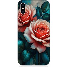 Apple iPhone x Uyumlu Pastel Güllerin Dansı  Desenli Silikon Kılıf