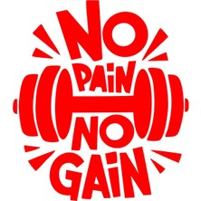 No Pai No Gain Gym Sticker 17X17 cm Kırmızı