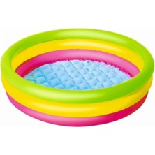 Bestway Renkli Yuvarlak 3 Halkalı Yaz Eğlencesi Çocuk Havuzu, Yeşil, 2-3 Yaş