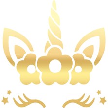 Unicorn Sticker 17X17 cm Gold