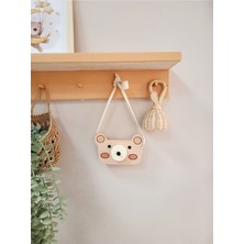 UltraNova Sevimli ayıcık ahşap fotoğraf makinesi, bebek odası dekoru, pembe, 1 yaş+