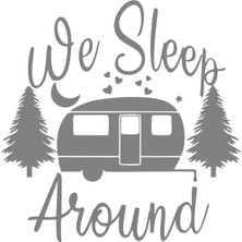 We Sleep Around Sticker 17X17 cm Gri