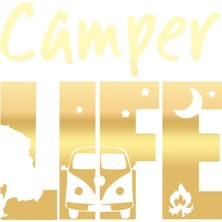 Camper Lifer Sticker 17X17 cm Gold