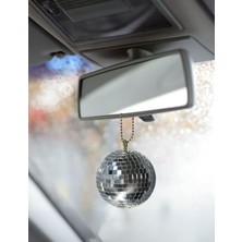 TeknoTrust Bordo diskoda parlak disk topu, 8x8 cm, cam malzeme, şık araba dekoru