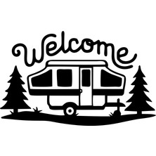 Welcome Karavan Sticker 17X17 cm Siyah