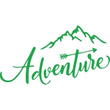 Adventure Dağ Sticker 17X17 cm Yeşil