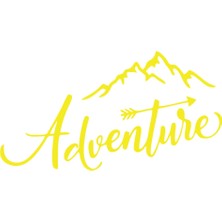 Adventure Dağ Sticker 17X17 cm Sarı