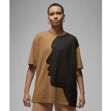 Nike Jordan Oversized Graphic  Spor T-Shirt FB5140-392 (Bir Beden Küçük Almanızı Öneririz) Kahverengi - L