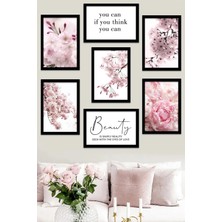 7 Parça Çerçeve Görünümlü Beauty Duvar Dekoru - Salon Oturma Yatak Odası Ofis Için 20X15 Tablo Seti