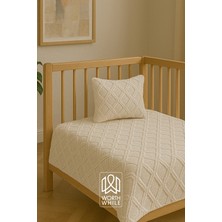 Vera Bebek Beşik Yatak Örtüsü Takımı | 75X120 Örtü + 35X45 Yastık | Park Yatak Uyumlu