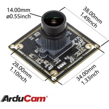 Arducam 1080P Düşük Işık Wdr Ultra Geniş Açı 160 Derece  2mp Cmos IMX291 B0202 Balık Gözü Mini Uvc Usb2.0 Mikrofonlu, Raspberry Pi Için 3.3ft Kablo