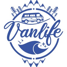 Vanlife Karavan Sticker 17X17 cm Mavi