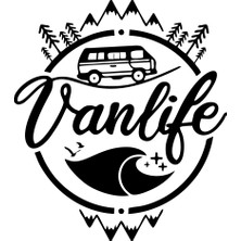 Vanlife Karavan Sticker 17X17 cm Siyah