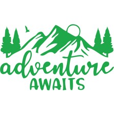 Adventure Awaits Sticker 17X17 cm Yeşil