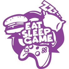 Eat Sleep Game Sticker 17X17 cm Mor