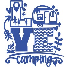 Love Kamp Karavan Sticker 17X17 cm Mavi