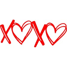 Xoxo Kalpli Sticker 17X17 cm Kırmızı