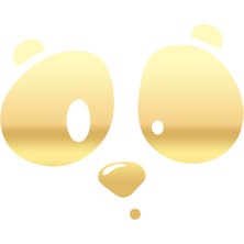 Panda Surat Sticker 17X17 cm Gold