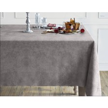 Açık Gri Dikdörtgen, Kadife Dokulu, Dertsiz, Masa Örtüsü