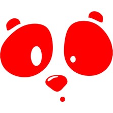 Panda Surat Sticker 17X17 cm Kırmızı