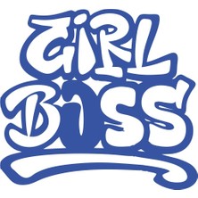 Girl Boss Sticker 17X17 cm Mavi