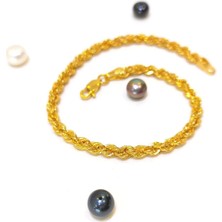 4.3mm Halat Bileklik Künye 14 Ayar Altın Hd Videolu