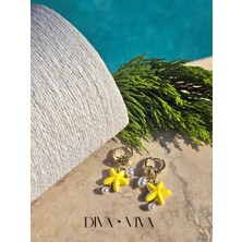 Diva Viva - Stellaria - Minimal Deniz Yıldızı ve Incili Charm Kadın Küpe