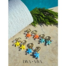 Diva Viva - Stellaria - Minimal Deniz Yıldızı ve Incili Charm Kadın Küpe