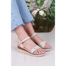 Fort 2005 Fancy Anatomik Rahat Taş Toka Detaylı Kadın Sandalet